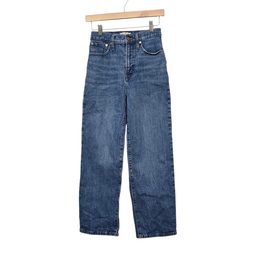 Madewell The Perfect Vintage Wide-Leg Crop Jean Blue Denim Size 25 High Rise